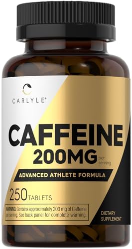 Carlyle Caffeine Pills 200mg | 250 Tablets | Advanced Athlete Formula | Vegetarian, Non-GMO & Gluten Free Supplement Carlyle