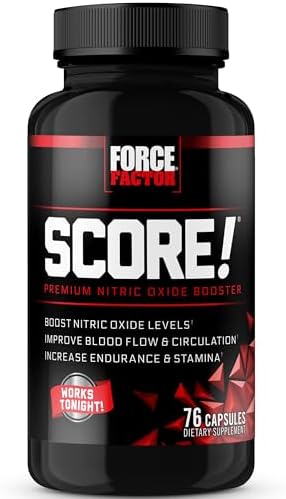 Force Factor SCORE! Nitric Oxide Supplement for Men with Horny Goat Weed, L-Citrulline, Ashwagandha, Black Maca & Tribulus, Ignite Drive & Energy, Increase Endurance, For Male Vitality, 76 Capsules Force Factor