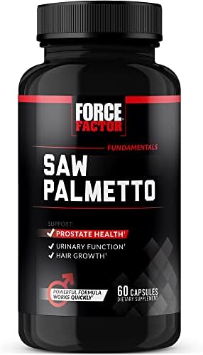 Force Factor Saw Palmetto for Men, Prostate Supplement for Men to Support Urinary Function, Prostate Relief & Hair Growth, with BioPerine for Superior Absorption, 60 Capsules Force Factor