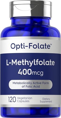 Carlyle L Methylfolate 400mcg | 120 Capsules | Vegetarian | Non-GMO, Gluten Free | Optimized and Activated Methyl Folate | by Opti-Folate Carlyle