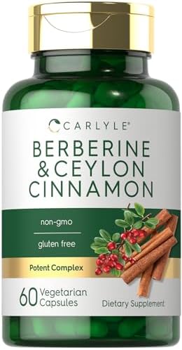 Carlyle Berberine with Ceylon Cinnamon | 2000mg Complex | 60 Capsules | Vegetarian, Non-GMO, Gluten Free Carlyle