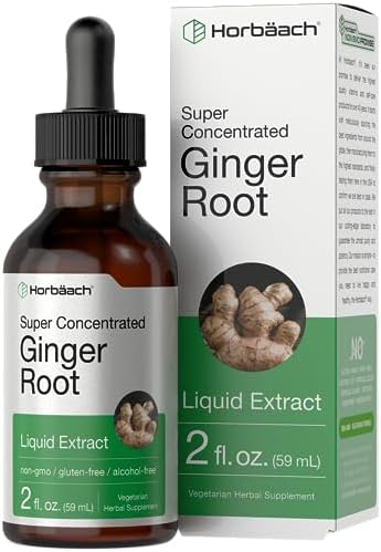 Horbäach Ginger Root Extract Liquid | 2 oz | Alcohol Free Supplement | Super Concentrated | Vegetarian, Non-GMO, Gluten Free Horbäach