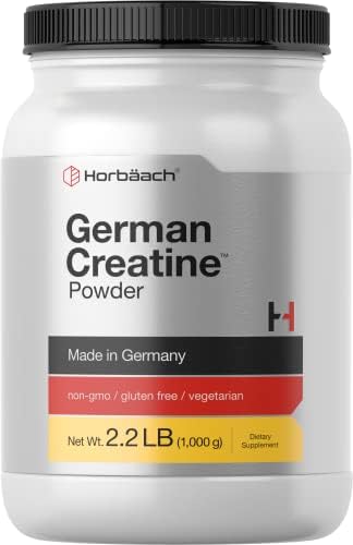 Horbäach German Creatine Powder 1000g | Creapure Monohydrate Powder | Vegetarian, Non-GMO, and Gluten Free Supplement | Promotes Strength & Power Horbäach