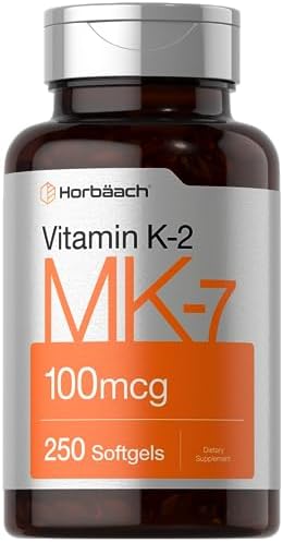 Horbäach Vitamin K2 MK7 100mcg | 250 Softgels | Non-GMO, Gluten Free Supplement Horbäach