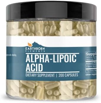 Earthborn Elements Alpha-Lipoic Acid 200 Capsules, Pure & Undiluted, No Additives Earthborn Elements