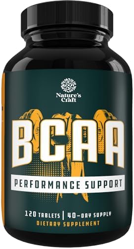 Branch Chain Amino Acids Supplement - Vegan BCAA Tablets Post Workout Muscle Recovery and Muscle Growth Support - Branched Chain Amino Acids Supplement for Men and Womens Workout Recovery 60 Count Natures Craft