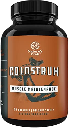 Bovine Colostrum Capsules with Immunoglobulin G - Colostrum Supplement and Muscle Builder for Gut Health Joint Support Immune Health Bone Strength and Brain Support Probiotic Supplement Natures Craft