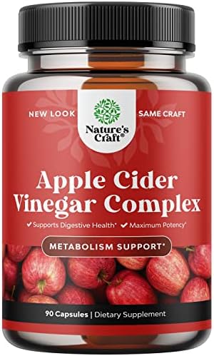 Cleansing Apple Cider Vinegar Capsules - ACV Cleanse and Detox Pills for Gut and Digestive Health with Slimming Cayenne - Extra Strength ACV Capsules for Gut Cleanse and Full Body Detox (30 Servings) Natures Craft