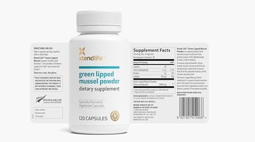 Xtendlife Green Lipped Mussel Powder - 2400mg Supplement with Omega-3 Fatty acids from New Zealand for Joint Health, 120 Capsules (1 Pack) Xtendlife