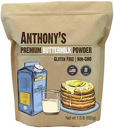 Anthony's Premium Buttermilk Powder, 1.5 lb, Gluten Free, Non GMO, Made in USA, Keto Friendly, Hormone Free Anthony's