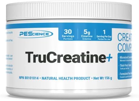 PEScience TruCreatine Powder with Creapure Creatine Monohydrate, Micronized, 5 Grams per Serving, 30 Servings PEScience