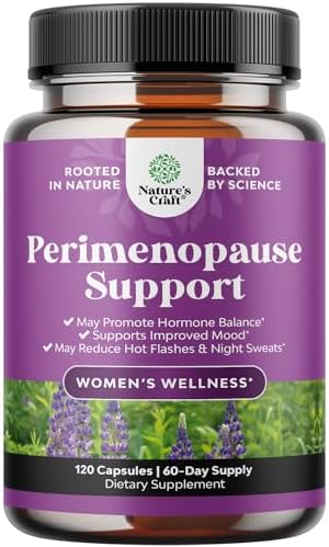 Complete Perimenopause Supplement for Women - Multibenefit Menopause Ease for Women with Maca Root Vitex Berry & Black Cohosh for Hot Flashes Night Sweats Hormone Balance and Mood Support (1 Month) Natures Craft