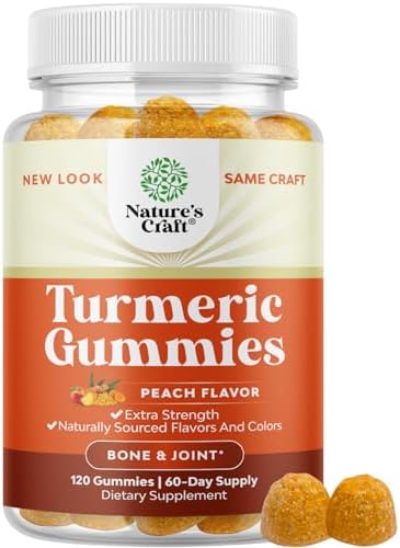 Turmeric Curcumin Immune Support Gummies - Immune Booster Turmeric Gummies for Joint Support and Advanced Skin Care - with Black Pepper Joint Supplement Gummy Vitamins with Curcumin Powder Natures Craft