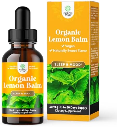 Organic Lemon Balm Leaf Liquid Extract for Immune Support - Lemon Balm Tincture for Mood & Relaxation Support - Organic Tincture Leaf Drops for Adults & Kids Dietary Supplement - 1OZ - 60 Days Supply Natures Craft