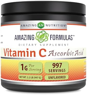 Amazing Formulas Vitamin C (Ascorbic Acid) 2 Lb Powder Supplement | Non-GMO | Gluten Free | Made in USA Amazing Nutrition