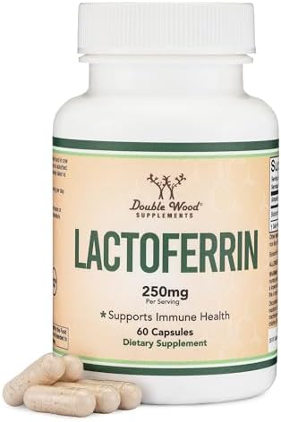 Lactoferrin 250mg per Serving (60 Capsules) Patented Bioferrin Lactoferrin - Superior Iron Supplement for Iron Deficiency and Immune Support by Double Wood Supplements Double Wood Supplements