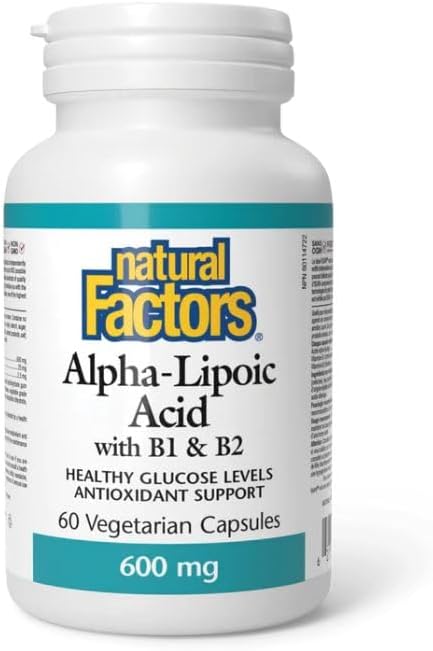 Natural Factors Alpha-Lipoic Acid + B 600 mg, 60 Capsules Natural Factors