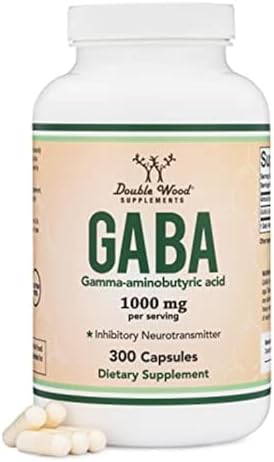 GABA Supplement (300 Capsules, 1,000mg per Serving) Promotes Calm, Relaxation, and Supports Sleep (Vegan Safe, Gluten Free, Non-GMO)(Gamma Aminobutyric Acid) by Double Wood Double Wood Supplements