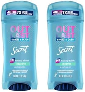 Secret Outlast Outlast XTEND Clear Gel Antiperspirant & Deodorant, Unscented, 2.6 Oz (2 Pack) Secret