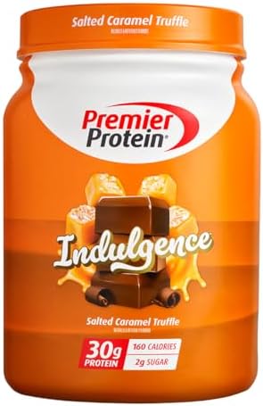 Premier Protein Indulgence Protein Powder, 30g Protein, 3g Sugar, Salted Caramel Truffle, 17 Servings Premier Protein