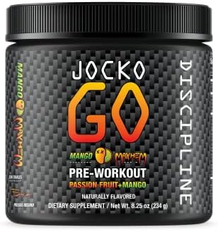 Jocko Fuel Pre Workout Powder with L-Citrulline, Nootropic & Caffeine for Endurance & Stamina - Keto, Sugar Free Blend for Distance Running, Cycling, Jiu Jitsu - 30 Servings (Mango) Jocko Fuel