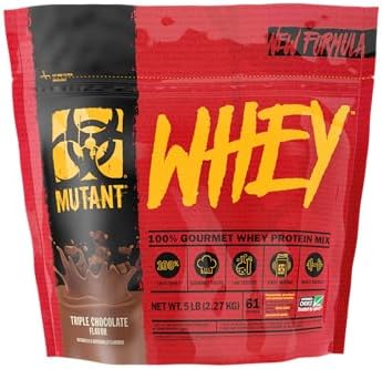 Mutant Whey – 100% Whey Protein Powder Shake, Gourmet Taste, 22g of Protein, Fast Absorbing, Easy Digesting, 5lbs - Triple Chocolate Mutant