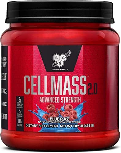 BSN CELLMASS 2.0 Post Workout Recovery with BCAA, Creatine, & Glutamine - Keto Friendly - Arctic Berry, (25 Servings) (1048058) Bsn