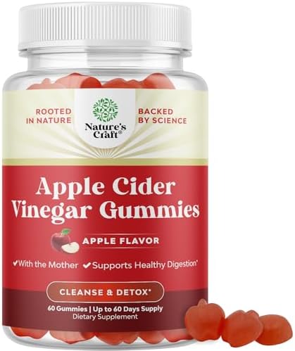 ACV Apple Cider Vinegar Gummies - Superfood Infused ACV Gummies Vitamins for Adults for Detox Cleanse Immune Support Digestion and Glowing Skin - Delicious Daily Energy with Vitamin B Complex Natures Craft