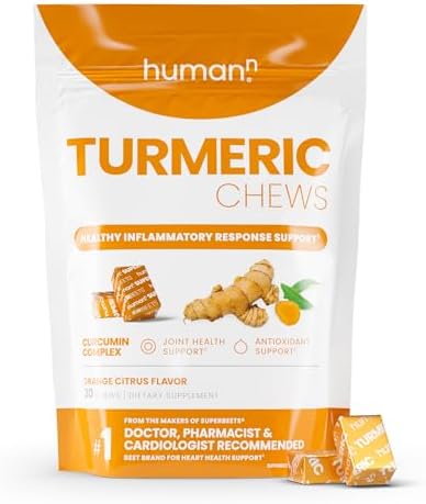 humanN Turmeric Chews Supplement – Clinically Studied High Absorption Curcumin Complex - Orange Citrus Flavor – from SuperBeets Makers – Joint Health – 30 Count humanN