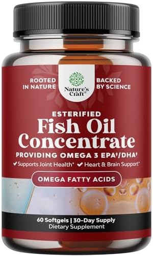 Omega 3 Fish Oil Supplement - EPA DHA Fish Oil Omega 3 Supplement with Immune Booster Brain Vitamins - Burpless 2000 mg per Serving for Mood Boost Liver Support and PMS Relief Support Natures Craft