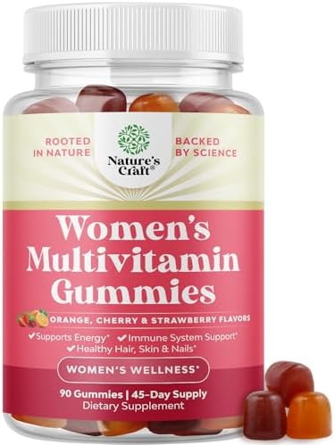 Delicious Daily Multivitamin for Women Gummies - Women's Multivitamin Gummies for Adults Energy and Immunity - Gummy Vitamins for Women's Health and Wellness - Non-GMO Gluten Free and Halal 90 Count Natures Craft