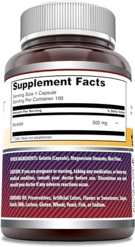 Amazing Formulas Inositol Supplement | 500 Mg Per Serving | 100 Capsules | Non-GMO | Gluten Free | Made in USA | Pack of 2 Amazing Nutrition