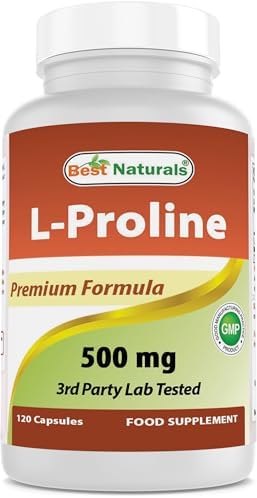 Best Naturals L-proline Amino Acid Dietary Supplement 500 Mg, 120 Count (817716014456) Best Naturals