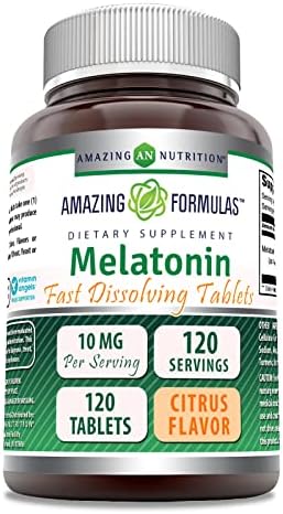 Amazing Formulas Melatonin Fast Dissolving Supplement | Citrus Flavor | 5 Mg Per Serving | 120 Tablets | Non-GMO | Gluten Free | Made in USA Amazing Nutrition