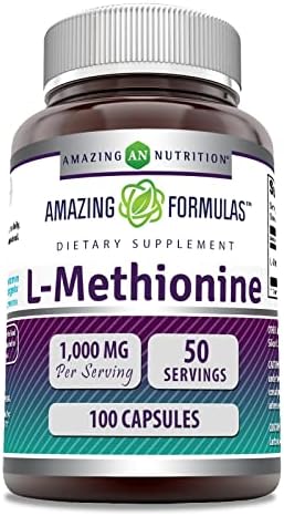 Amazing Formulas L-Methionine 1000mg 100 Capsules Supplement | Non-GMO | Gluten Free | Made in USA Amazing Nutrition