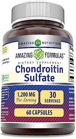 Amazing Formulas Chondroitin Sulfate 1200 mg Per Serving Supplement | Capsules | Non-GMO | Gluten Free | Made in USA (60 Count) Amazing Nutrition