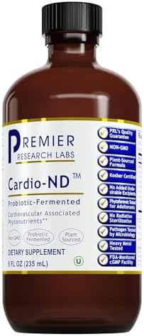 Premier Research Labs Cardio-ND - Cardio Heart Health Support - with Hawthorn Berries, Green Tea Extract & Probiotics - Probiotic Supplement - Vegan Friendly - 8 Fl oz Premier Research Labs