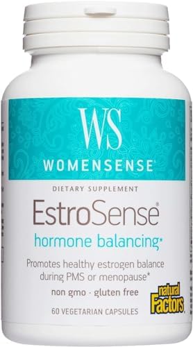 WomenSense EstroSense by Natural Factors, Natural Supplement to Support Estrogen and Hormone Balance During PMS or Menopause, Vegan, Non-GMO, 60 Capsules Natural Factors