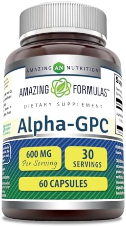 Amazing Formulas Alpha GPC Supplement | 600 Mg Per Serving | 120 Capsules | Non-GMO | Gluten Free | Made in USA Amazing Nutrition