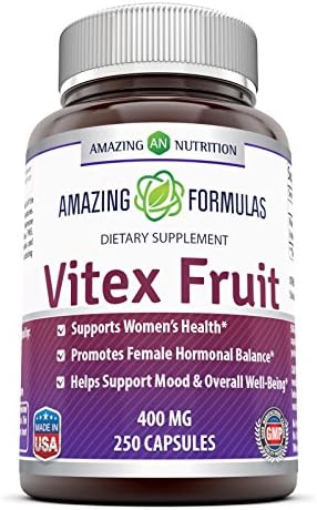 Amazing Formulas Vitex Fruit 400mg 250 Capsules Supplement | Non-GMO | Gluten Free | Made in USA Amazing Nutrition