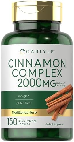 Carlyle Ceylon Cinnamon Complex with Gymnema and Mulberry | 150 Capsules | Non-GMO, Gluten Free Supplement Carlyle