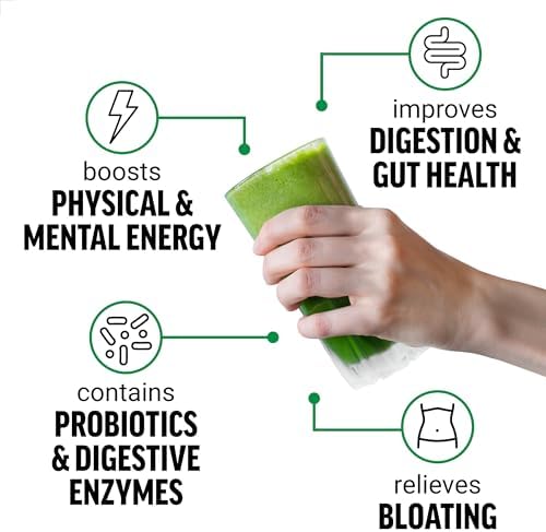 FORCE FACTOR Smarter Greens Superfoods + Energy Powder to Boost Energy & Support Digestion, Gut Health, Bloating, Greens Powder with Digestive Enzymes, Probiotics & Prebiotics, Lemon Lime, 30 Servings Force Factor