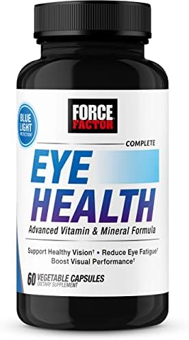 FORCE FACTOR Complete Eye Health, Clinical Strength Eye Vitamins with Lutein & Zeaxanthin to Support Vision, Eye Function, and Blue-Light Protection, Eye Health Supplements for Adults, 60 Capsules Force Factor