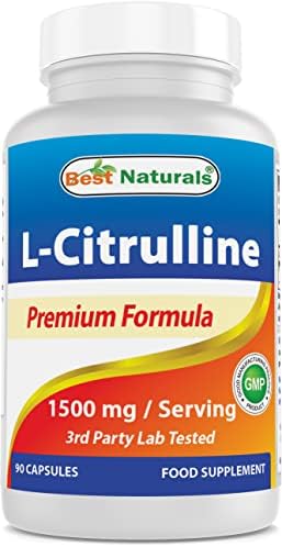 Best Naturals L-Citrulline Capsules - 1500mg/Serving - Non-GMO - Gluten Free - 90 Capsules (90 Count (Pack of 1)) Best Naturals