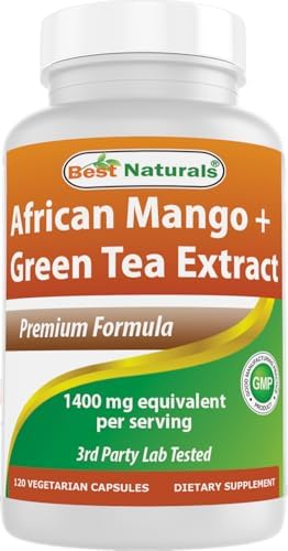 Best Naturals African Mango with Green Tea 1400 mg per Serving - 120 Vegetarian Capsules Best Naturals