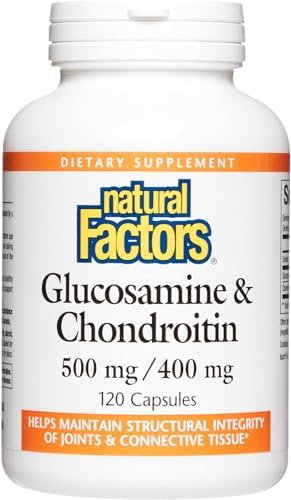 Natural Factors, Glucosamine & Chondroitin, Supports Healthy Joints and Connective Tissue, 120 Capsules Natural Factors