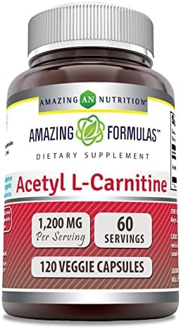 Amazing Formulas Acetyl L-Carnitine Supplement | 1200 Mg | 120 Veggie Capsules | Non-GMO | Gluten Free | Made in USA Amazing Nutrition