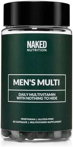 Men’s Multi – Daily Multivitamin for Men – A, C, E, Selenium, Zinc, Fruit and Super Green Extracts and More to Boost Immune Support – Gluten-Free and Vegetarian Daily Vitamins – 60 Capsules Naked Nutrition