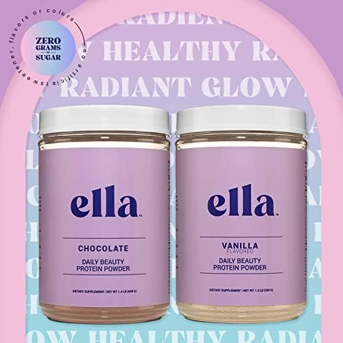 Naked Nutrition Ella Chocolate Collagen Protein Powder for Women - Daily Beauty Protein Powder with Grass-Fed Collagen Peptides - Non-GMO, Gluten-Free, No Artificial Sweeteners - 20 Servings Naked Nutrition