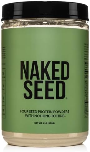 Naked Seed - 4 Seed Protein Powder, Only 4 Ingredients - Chia, Watermelon, Sunflower and Pumpkin Seed - Gluten-Free, Soy Free, Vegan, No Gmos, No Artificial Sweeteners - 15 Servings Naked Nutrition